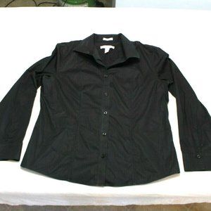 Chico's black Button Front long Sleeve Blouse